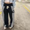 European and American Street Retro Casual Fashion Straight Tube Loose Striped Wide Leg Pants