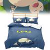 Pokemon Snorlax 3d Digital Print Bed Set With Cartoon Pattern For Kids Bedroom Decor