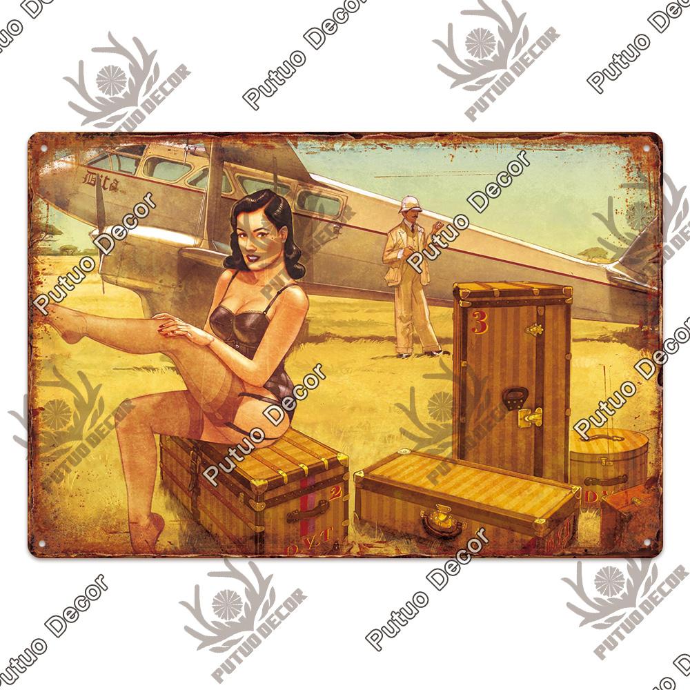 Dekor Das Flugzeug Vintage Blechschild Metallschild Dekorative Plakette Wanddeko Man Cave Raum Zuhause Club Schild