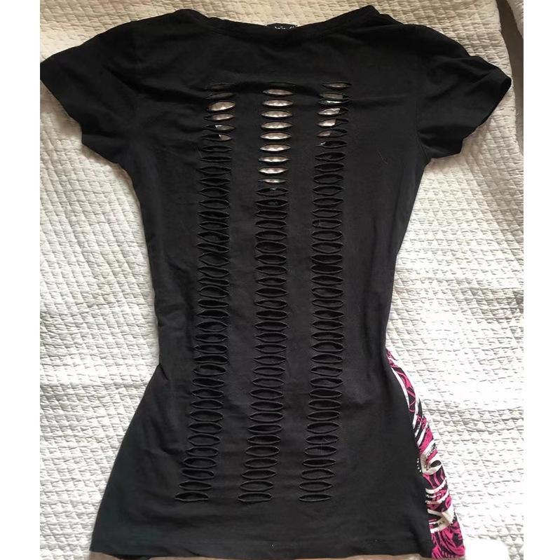 Europäisch-Amerikanischer Retro Gothic Stil Schlank geschnitten Taillenbetonendes Kurzarm-T-Shirt