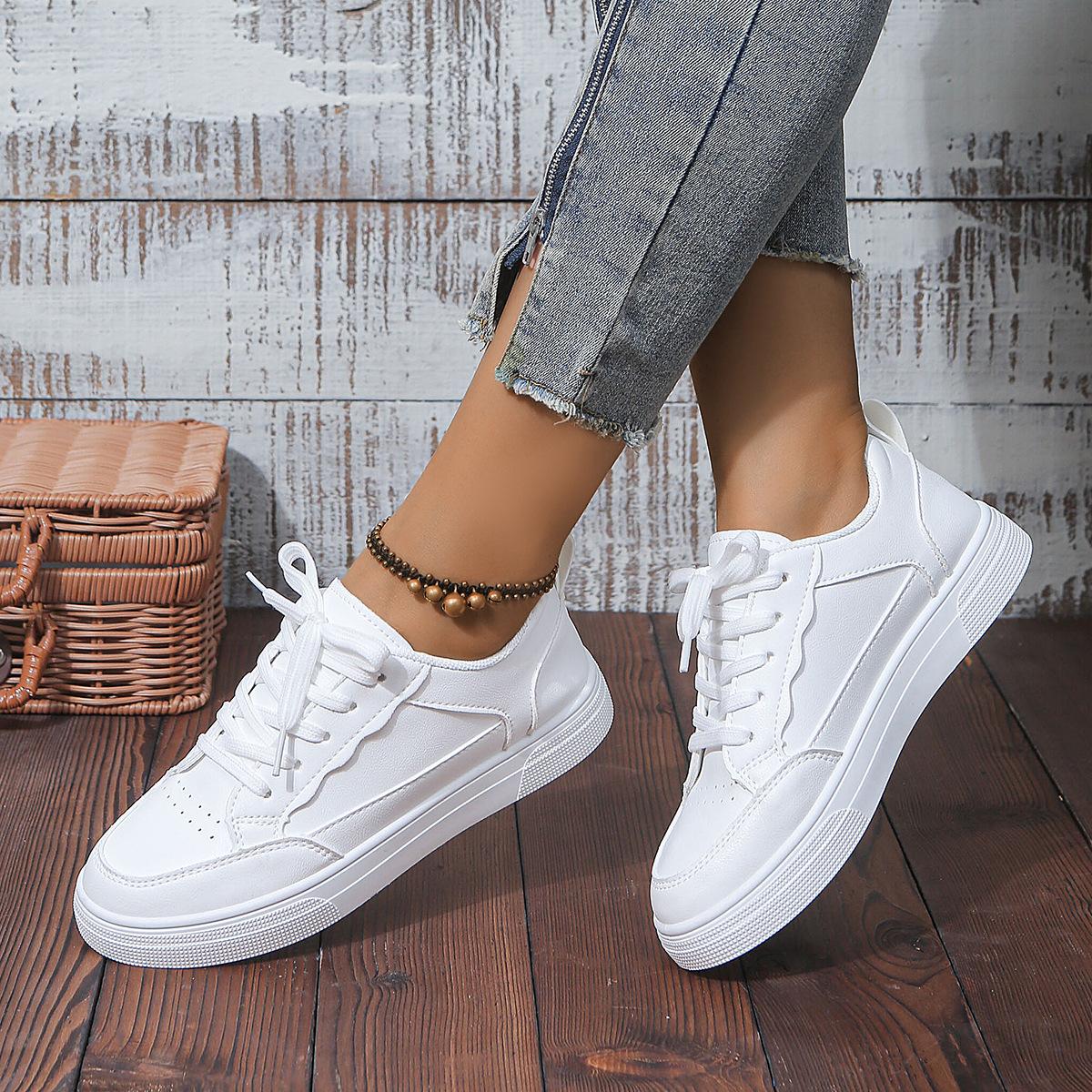 

Flat white shoes women s large size women s shoes fashion sports shoes casual board shoes women 35 білий