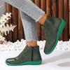 Fashion 2025 Women's Shoes Toe Side Zipper Shoe Lace Casual Low Heel Shoes Ankle Boots High Quality Luxury Designer Zapatos De Mujer