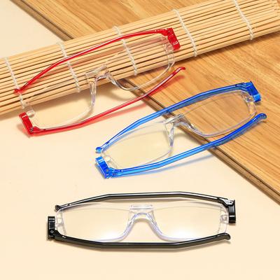 Trendy Anti Blue Light Reading Glasses for Women Resist Fatigue Readers with Spring Hinge Lightweight Rimless Eyeglasses