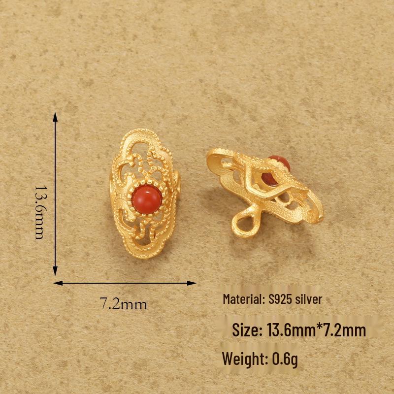 Handmade S925 Silver Ruyi Clasp Bracelet with Jade, Corundum Butterfly Clip, and Decorative Ring - Jewelry Accessory P24