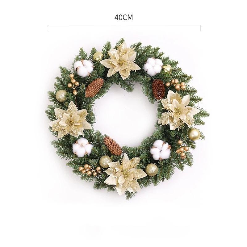 2025 Christmas Wreath Front Door Wreath Lights Vintage Farm Wreath Pine Cones Fall Thanksgiving Xmas Decor