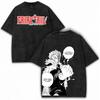 T-shirt Graphique Vintage Lavé Oversize Haut de Gamme Luxe Anime Japonais Fairy Tail Laxus Dreyar Mode Rétro Lavé doux