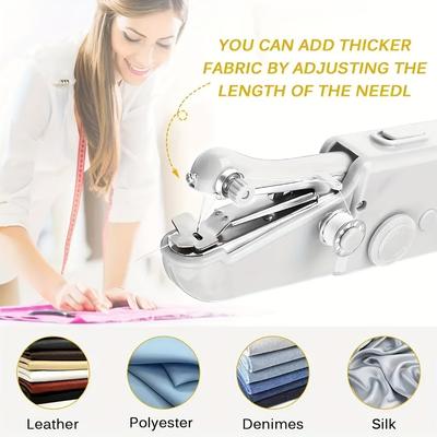 1pc Handheld Sewing Machine Mini Sewing Machines, Portable Sewing Machine Quick Handheld Stitch Tool For Fabric, Cloth, Clothing(battery Not Included)