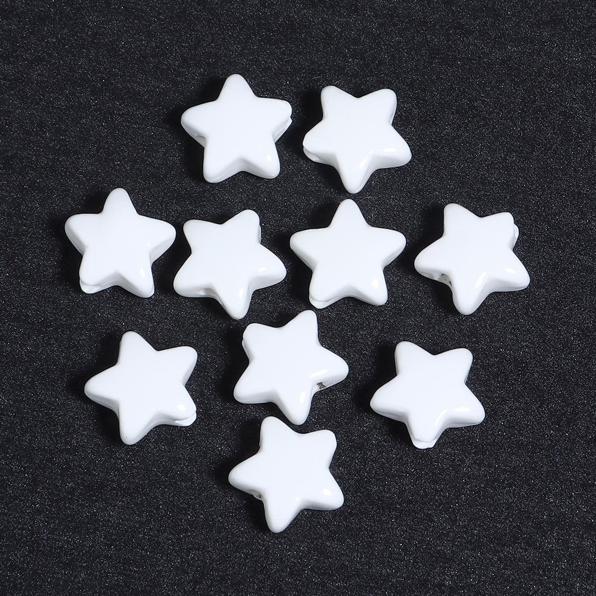 

10pcs/lot 14mm Colorful Star Ceramic Beads Spacer Loose Beads For Jewelry Making DIY Bracelet Necklace Charms Accessories белый