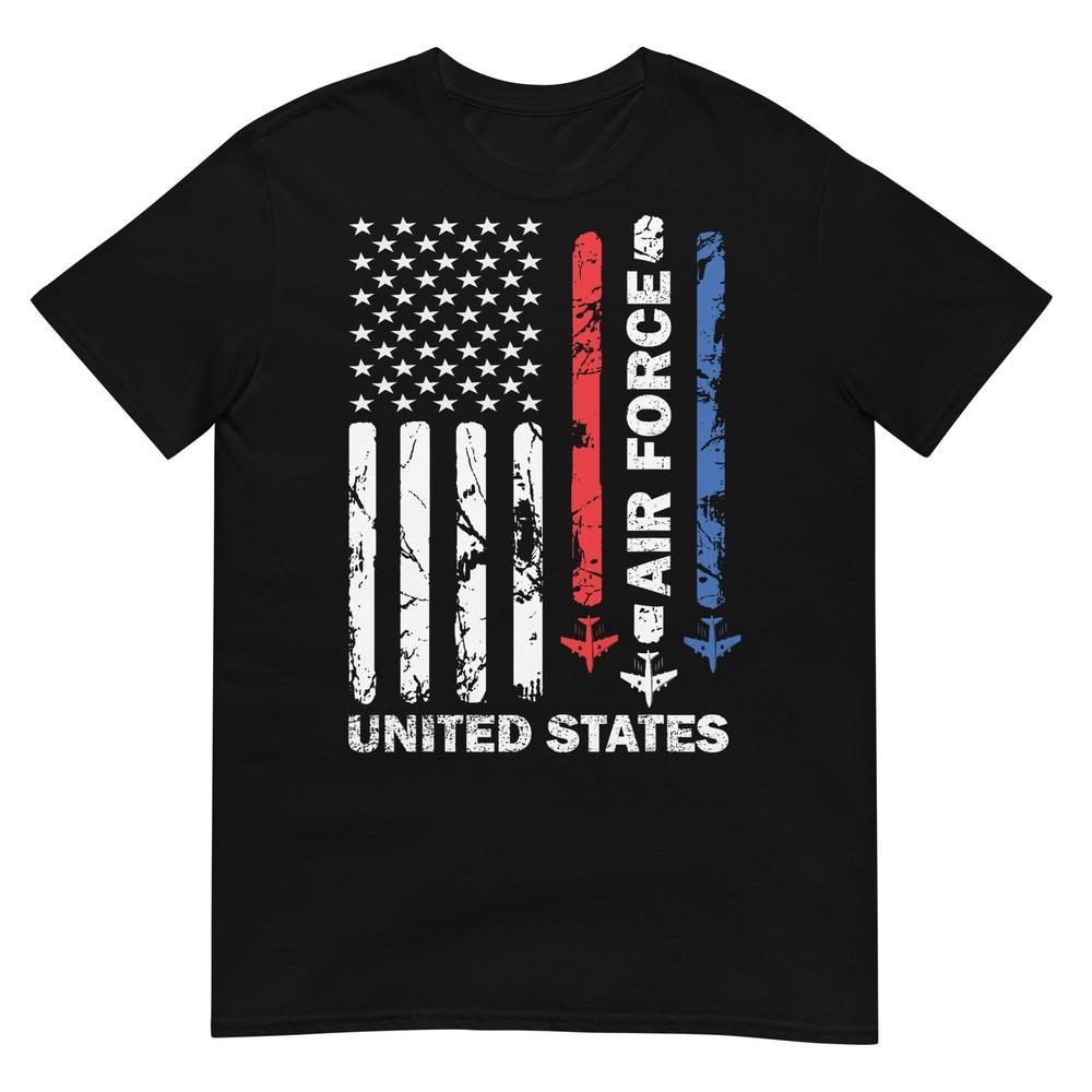 United States Air Force American Vintage Usa Flag Patriotic Tshirt