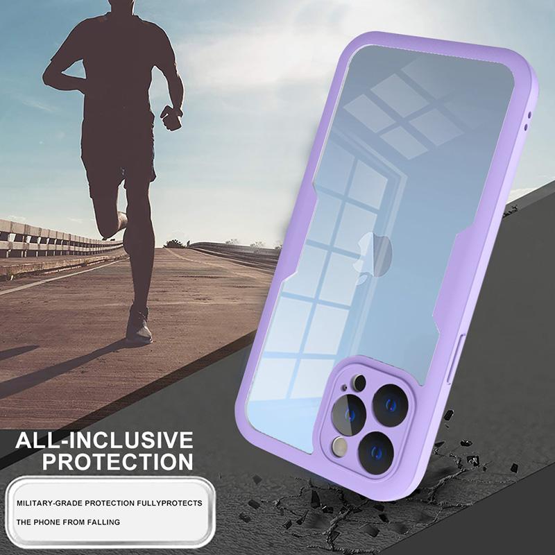 Clear 360 Full Wrap Phone Case for iPhone 16 15 14 Pro Max 13 12 11 SE2/SE3 Xr Xs 7 8 Plus Film With Lens Protection Back Cover