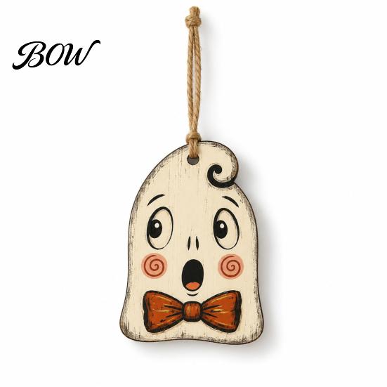 Mummy And Owl Hanging Ornaments Halloween Wooden Decor, Ghost Black Cat Pumpkin Ornament, Rustic Vintage Decorative Pendants Wall Decor Gift Tags for