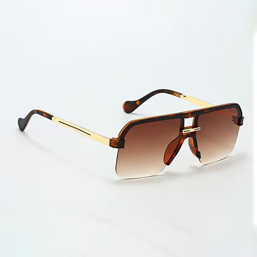 

2025 Новинка в Солнцезащитные очки для женщин Современная мода Прозрачная оправа Градиентные желто-розовые линзы Квадратные очки Подарок для друга леопардовый