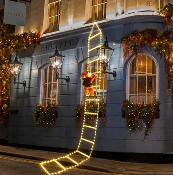 

LED Santa Claus Ladder Light 3M, 8 Flashing Modes USB Plug for Christmas Tree, Home Wall Window Xmas Decor