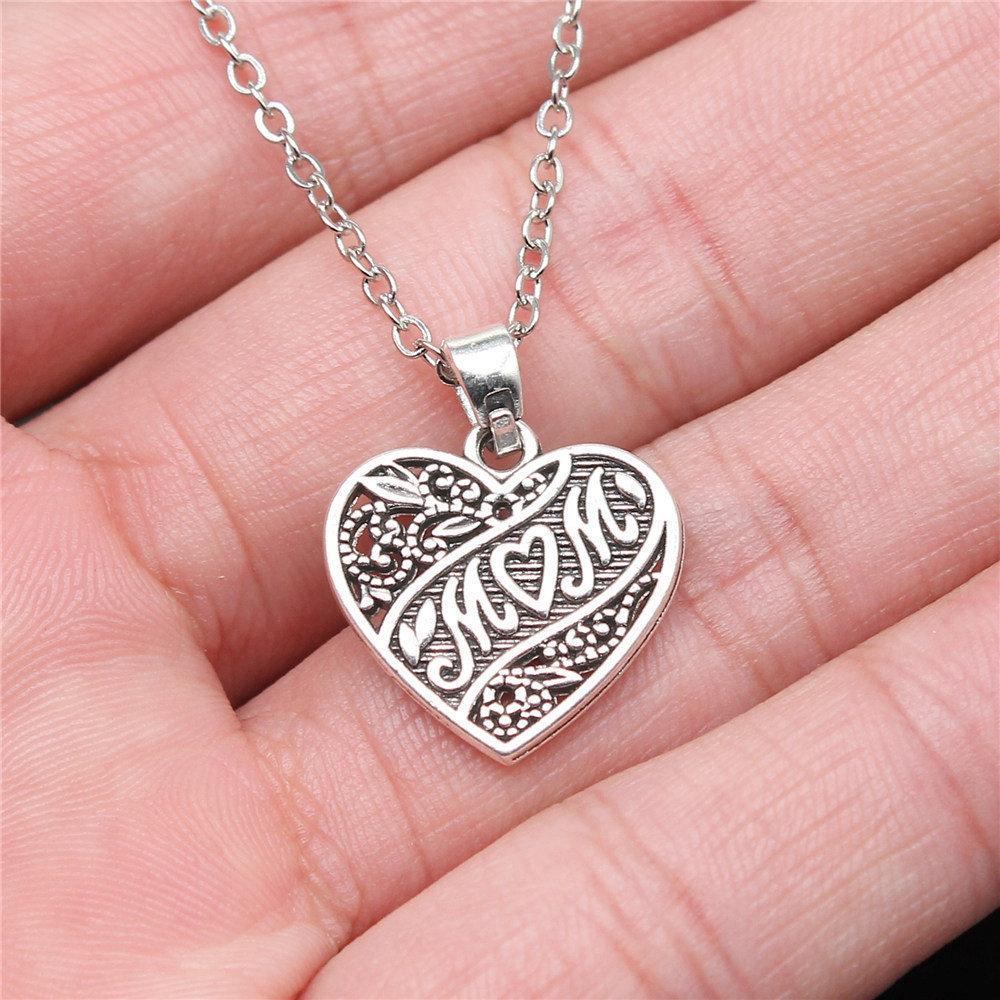 Peach Heart Angel Wings Sweet Pendant Antique Silver Metal Boys Collar Necklace High Quality Gift