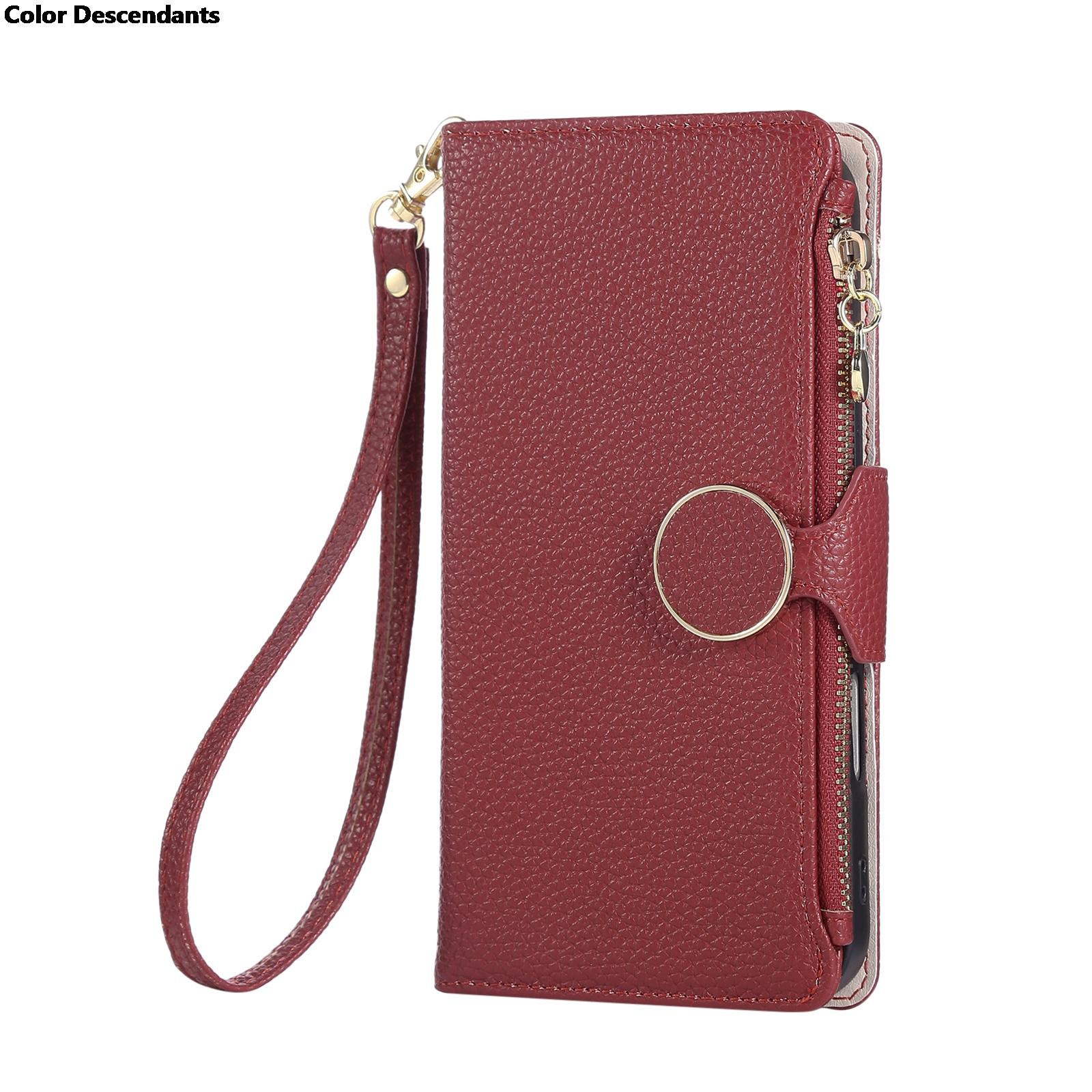 

For Samsung Galaxy S20 Ultra S10 Plus Note 20 Ultra 10 Note Wallet Case Flip Stand Strap Card Holder Magnetic Snap Clasp Cover For Note 20 Ultra червоний