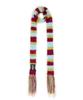 IUGAMAKARAS Striped Hairy Skinny Muffler (Burgundy)