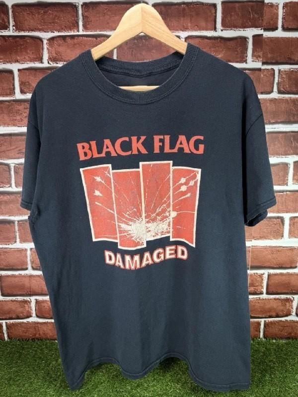 Vintage Y2K Black Flag Damaged Album Promo American Rock Band Vintage T-Shirt Unisex T-Shirt L