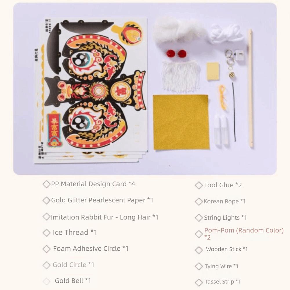 Wodoodporny Noworoczny Lampion Lwa Tanecznego Zestaw Materiałów DIY Ręcznie Robiony Lampion Chiński Nowy Rok