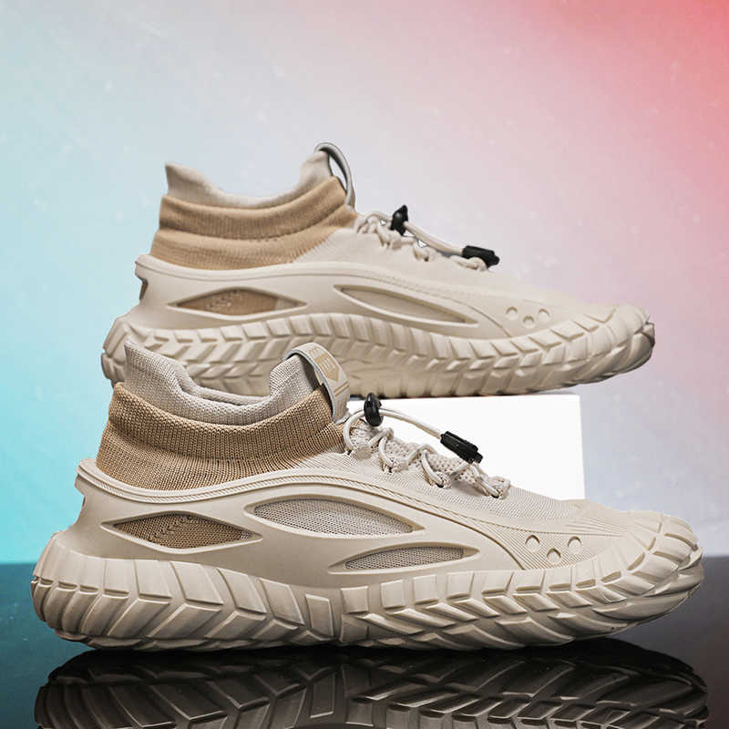 Fashion Lace Up Plataform Men's Sneakers Size 48 Woven Novelty Shoes Black Spring Sport Street Casual Trnis Popular Goods Cute