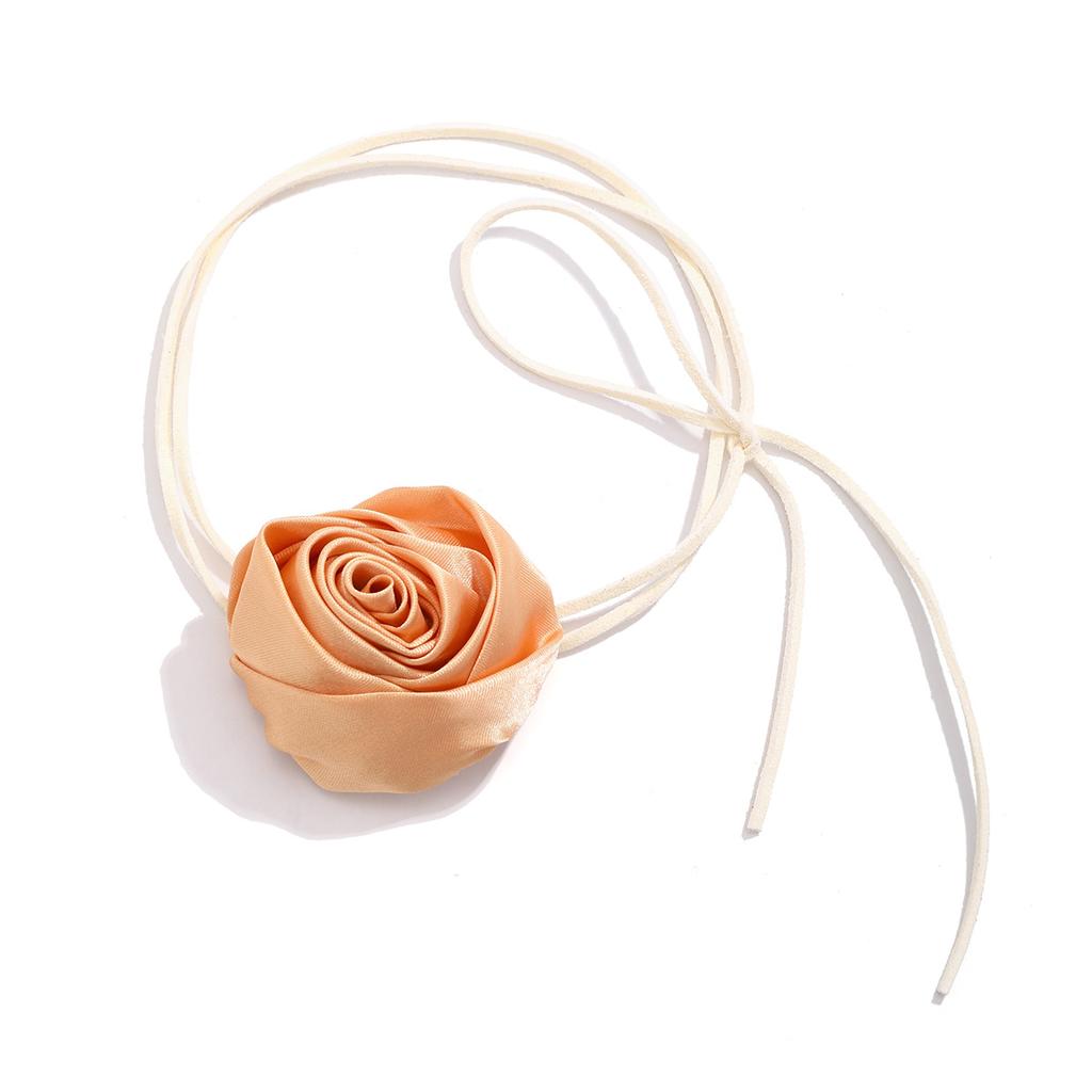 Accessories Retro Knotted Choker Fabric Flower Collar Temperament Flannel Camellia Wrapped Neck Chain