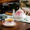 Keramik Kaffeetasse Untertasse Löffel Set Blumentee Tassenset Europäisches Porzellan Tasse und Untertasse für Kaffeetassen Tassen Kaffeegeschirr Geschenk