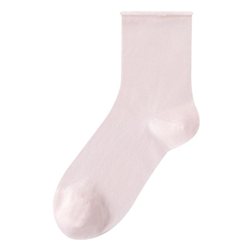 Women's Spring and Summer Ultra Thin Roll Edge Loose Mouth Month Son Breathable Tube Stack Socks