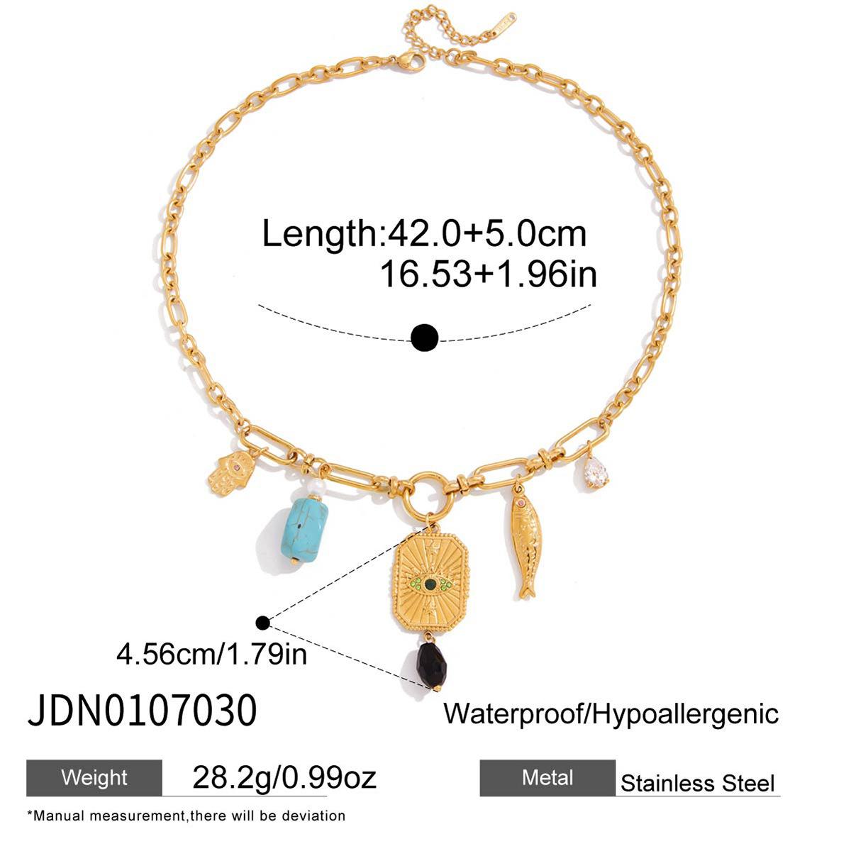 Многоподвесное ожерелье из титановой стали Цепочка на ключицу  Глаз Демона  Ювелирные изделия из нержавеющей стали