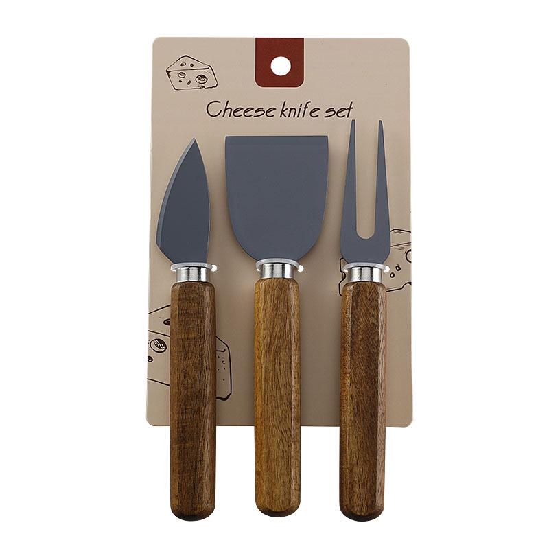 Stainless Steel Cheese Knife & Acacia Wood Handle Cutlery Set