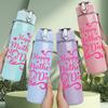 1PC Happy Mothers Day Cursive Print 750ml Color Plastic Sports Water Bottle Leakproof Flip Straw Lid Suitable for Sports Office Home Use