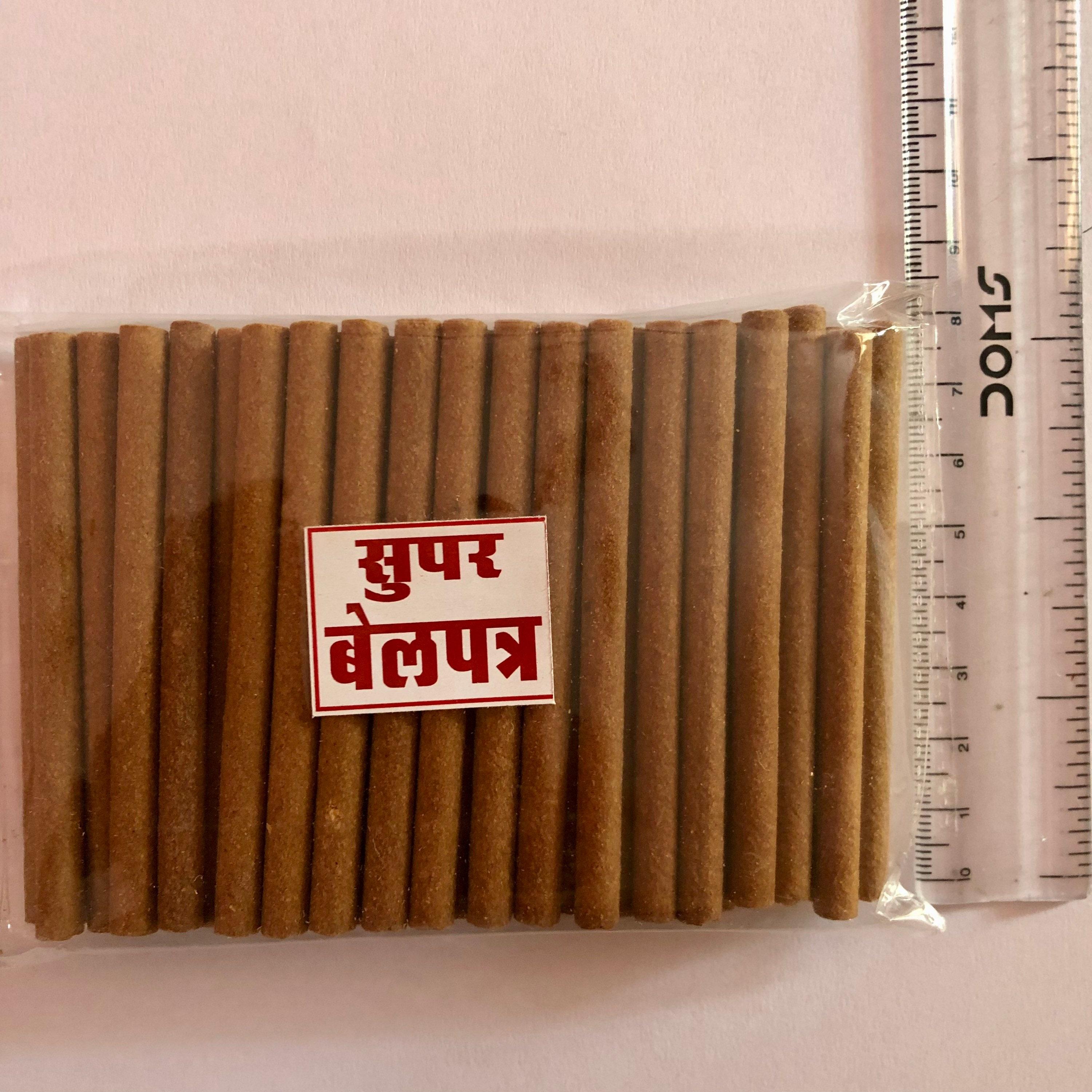 Indian BELPATRA BAEL Bael Patra Bilva Patra DHOOP Incense Sticks 45-50 pc Meditation Puja Yoga- traditionally hand rolled, aromatherapy Pack of 2