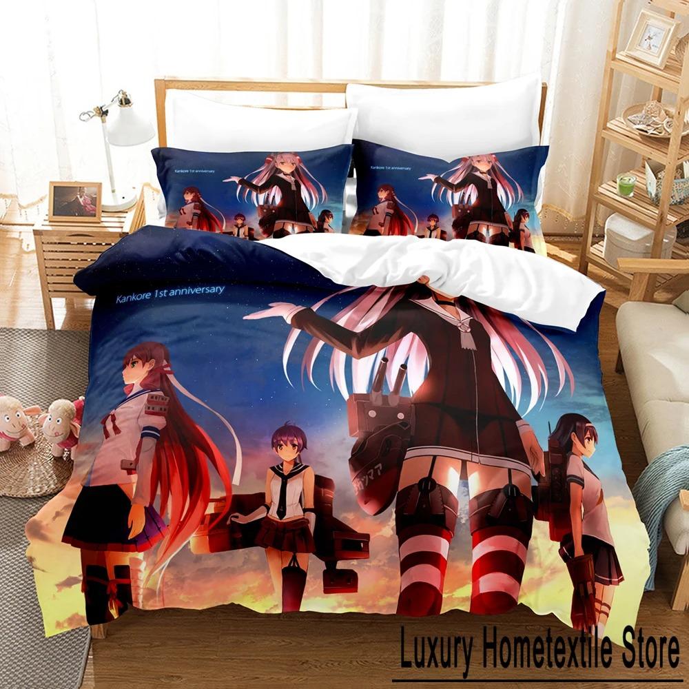 3D Anime - Kantai Collection Bedding Set Single Twin Full Queen King Size Bed Set Adult Kid Bedroom Duvet Cover Bed Sheet Set