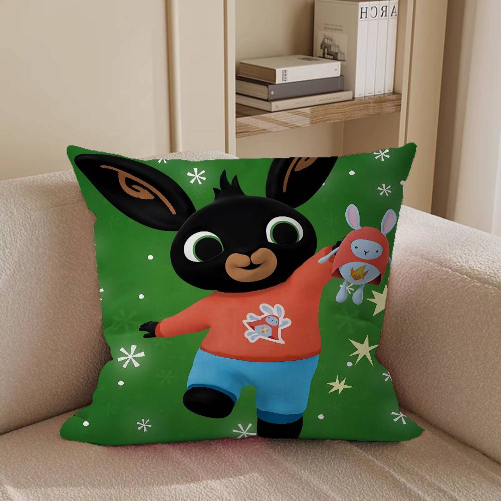 B-Bing Мультяшный КроликS Кленовый Дизайн Наволочка Счастливый Осенний Урожай Декор Праздничный Декор Наволочка 16x16Inch