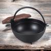 J-kitchens Classic Camping Pot, 21cm, with Black Tiered Wooden Lid, 23x21x21.5cm, Aluminum and Wood, Made in Japan