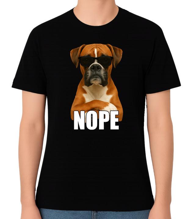 Stubborn Boxer Dog Nope Unisex T-Shirt S разноцветный