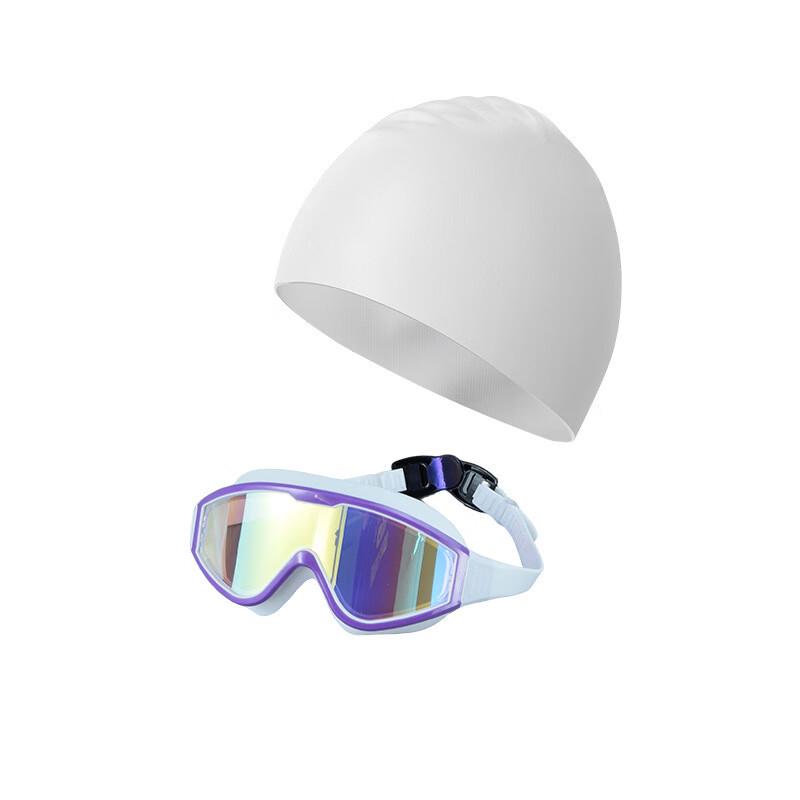 Long Zhan Kids Electroplated Anti-Fog Swimming Goggles & Cap Set