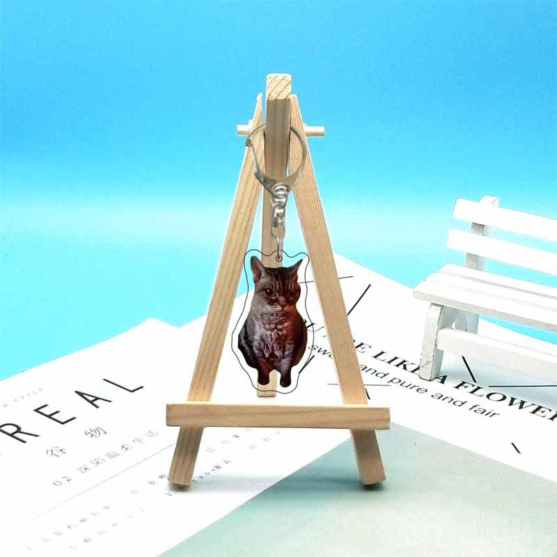 Abstract Cat Meme Emoji Acrylic Keychain
