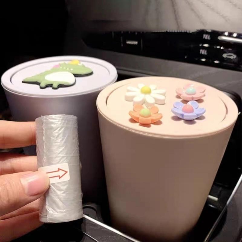 Car Trash Can, Car Trash Cup with Lid,Multipurpose Trash Can for Car, Office & Home,Desktop Trash Can Storage Box