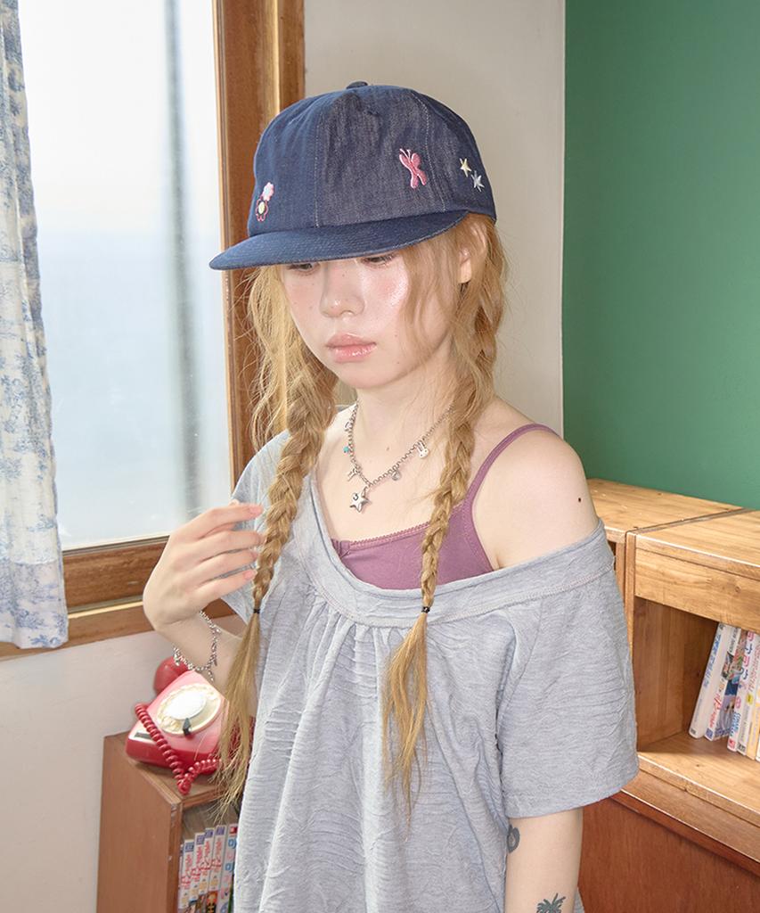 Kiibi Kitsch Washed Denim Cap Navy