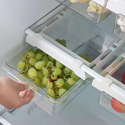 Transparent Kitchen Storage Box Egg Organizer Container for Fruits & Vegetables - Under-shelf Refrigerator Drawer Preservation