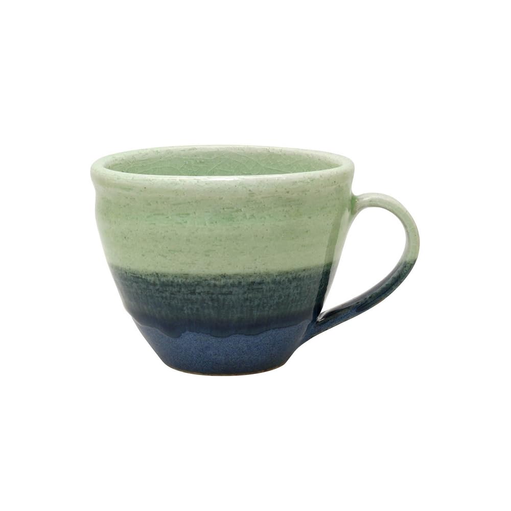Izawa Corporation Mino Ware Pottery 114653 Mug, Three-Color Celadon, Size Approx. 10.2 H7.9