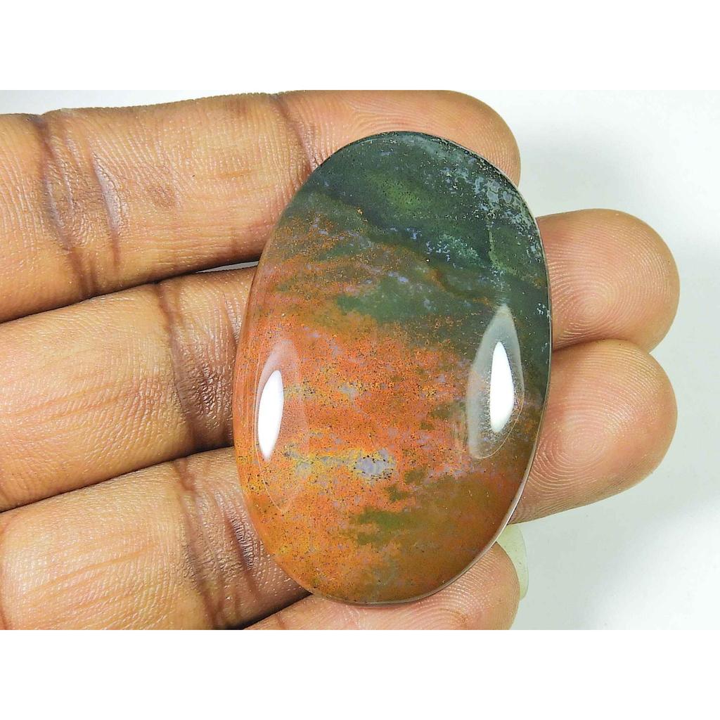 87Cts. Natural Affrican Bloodstone Oval Cabochon Loose Gemstone 31X49X07 MM SK-1833