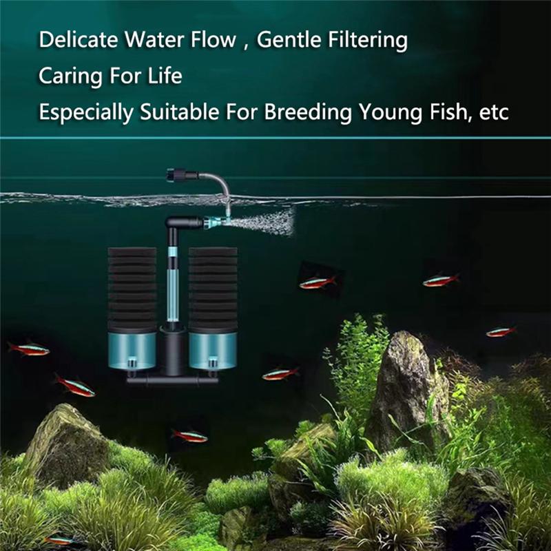 M-Modern-USB Powered Aquarium Filter With Water Pump Electric For Fish Tank Air Pump Skimmer Biochemical Sponge Bio Filter 100A