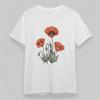 Women's Oversize Soft Breathable Classic T-Shirt Bright Poppy Flowers Design Tee