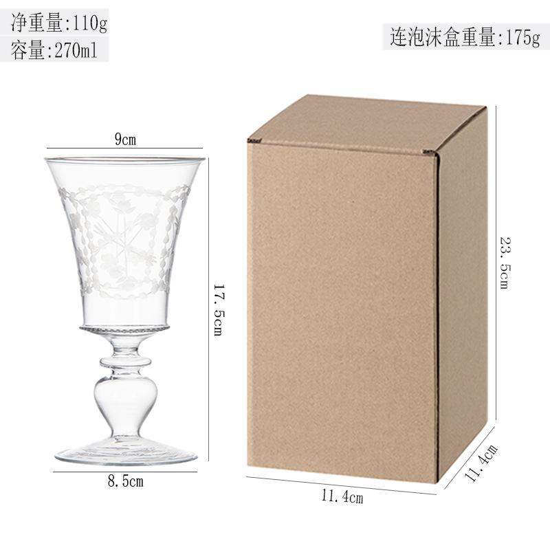 

High-legged Champagne Glass Cups Transparent Polka Dot Wine Glass Coffee Cup Handmade High Borosilicate Glasses Drinking Glasses 101-200ml