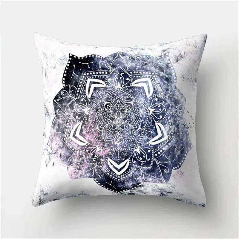 Mandala Pattern Decorative Polyester Cushion Cover Sofa Decorative Pillow Cover Pillow Protectors For Sofa Car Home Decor