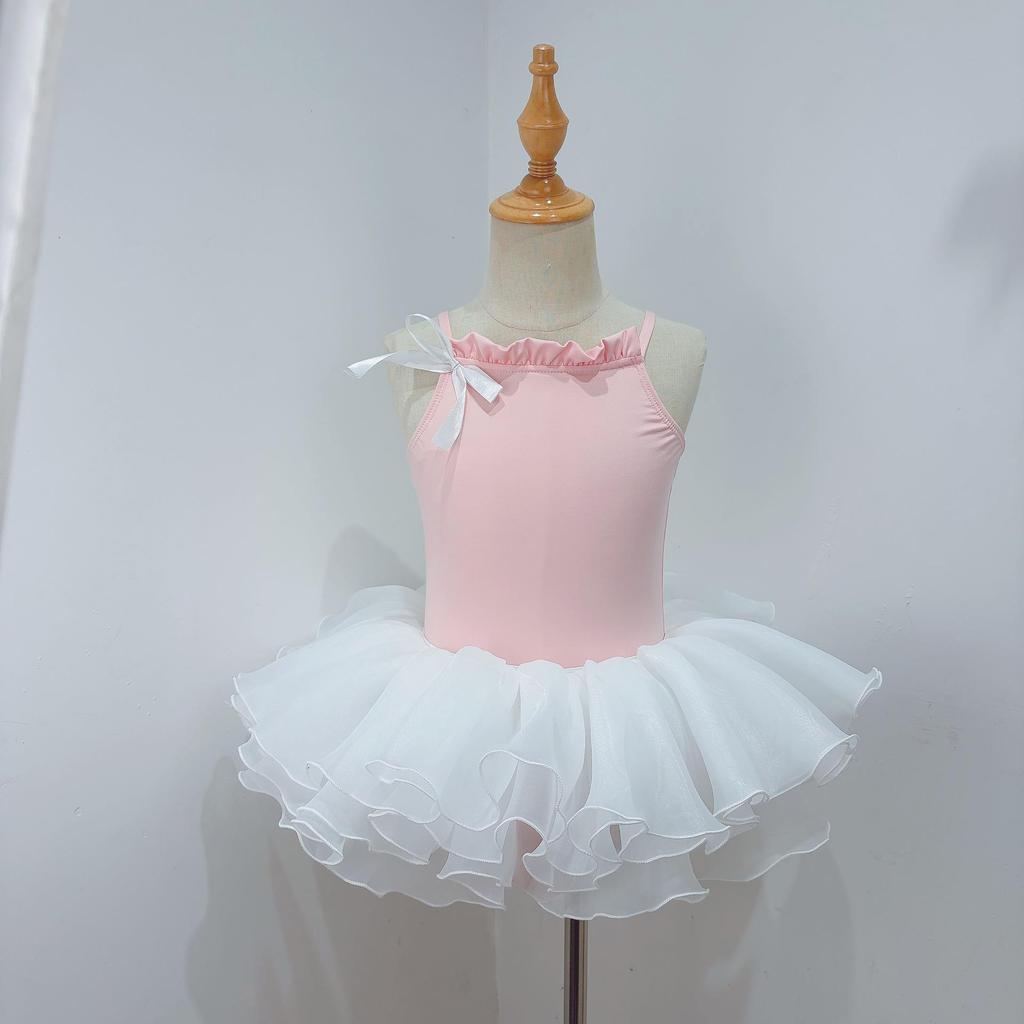 Girls' Spaghetti Strap Ballet Costumes with Gauze Skirt for Practice & Performance – Spring/Autumn New Styles