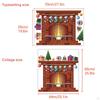 Christmas Fireplace Wall Sticker,Christmas Decoration, Removable Art Window Decal for Outdoor