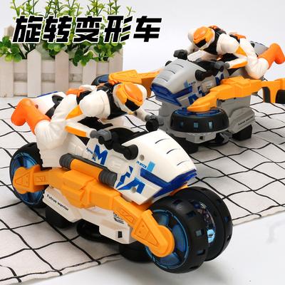 Electric Stunt Deformation Motorcycle Toy Colorful Music Light Deformation Car