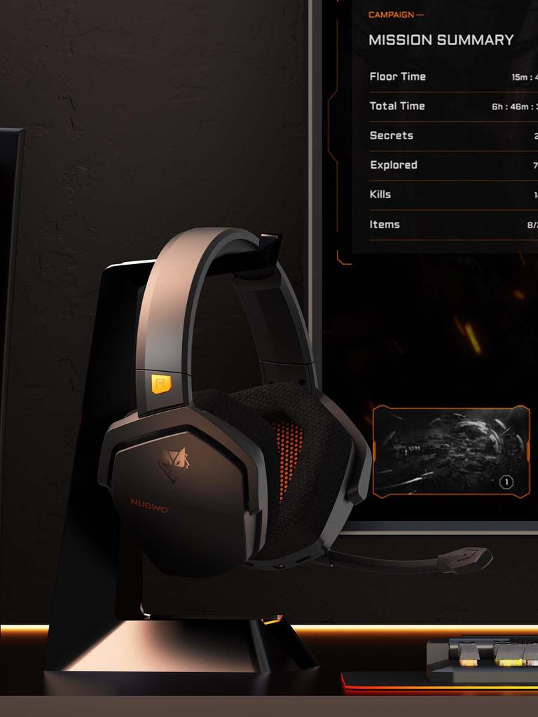 NUBWO Wireless Gaming Headset with Mic and Mute 100 Hours of Continuous USB Low Latency FPS Gaming Headset for and PS5 Function, Use, 2.4G