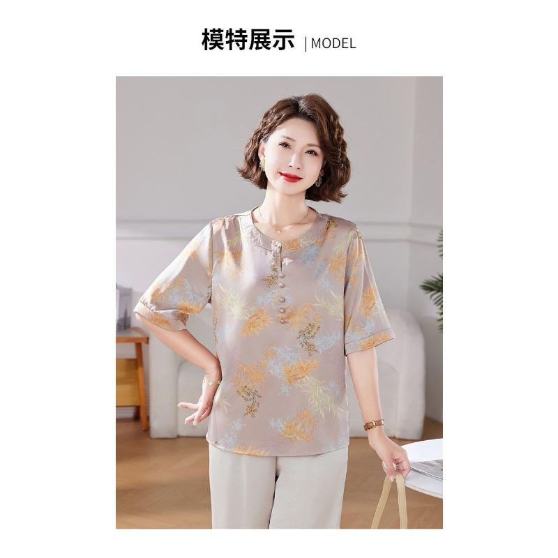 Neue Sommer-T-Shirts im chinesischen Stil Lockere Damenhemden im westlichen Stil Dünne lässige Oberteile mit Temperament